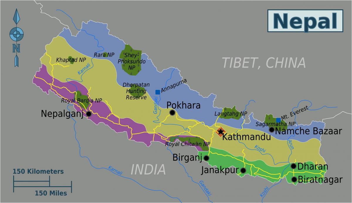 에베레스트 산 네팔 지도