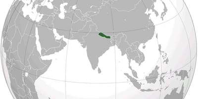 지도의 지구 네팔