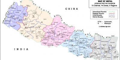 네팔 모든 지역 지도